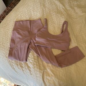 Dusty Pink Lululemon Align Bra & Capri Legging Set